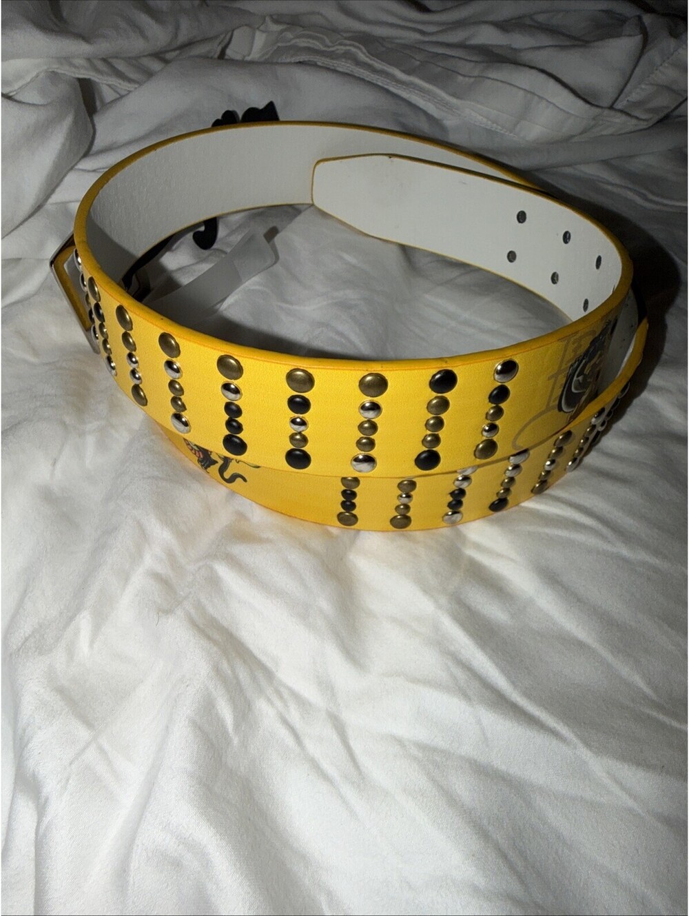 YELLOW studded Ed hardy Belt NWT Y2K